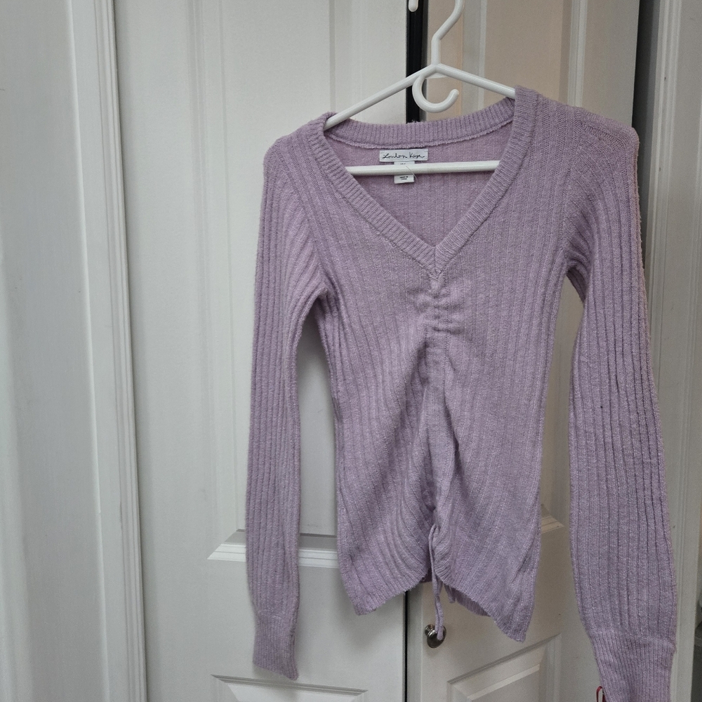 Lavender Ribbed Knit Sweater